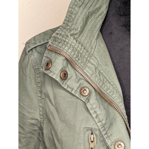 Army Green Cargo Jacket Women's 100% Cotton Large - Picture 4 of 14